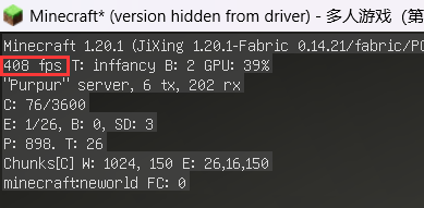 如图显示我目前的FPS为408