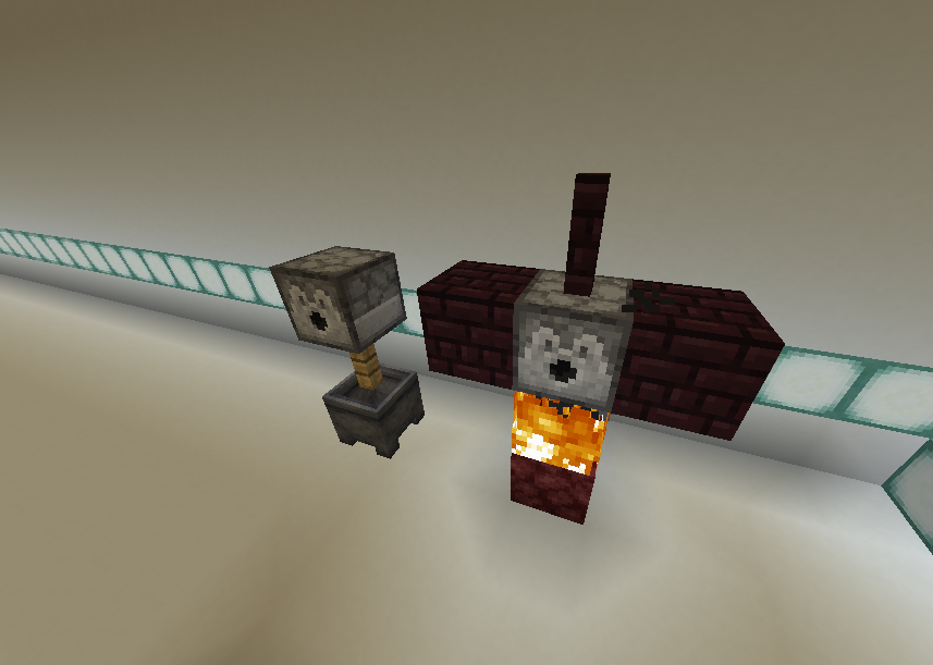 搭建完成丨左:洗矿机 右：冶炼炉